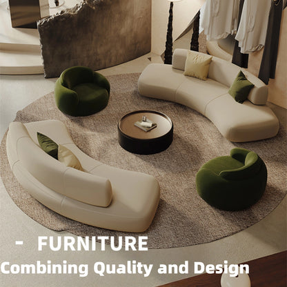 Aihm-Lon Commercial Grade Curved Sofas with Table and Chair for Fitting Room Area Ofiice  67"-91"