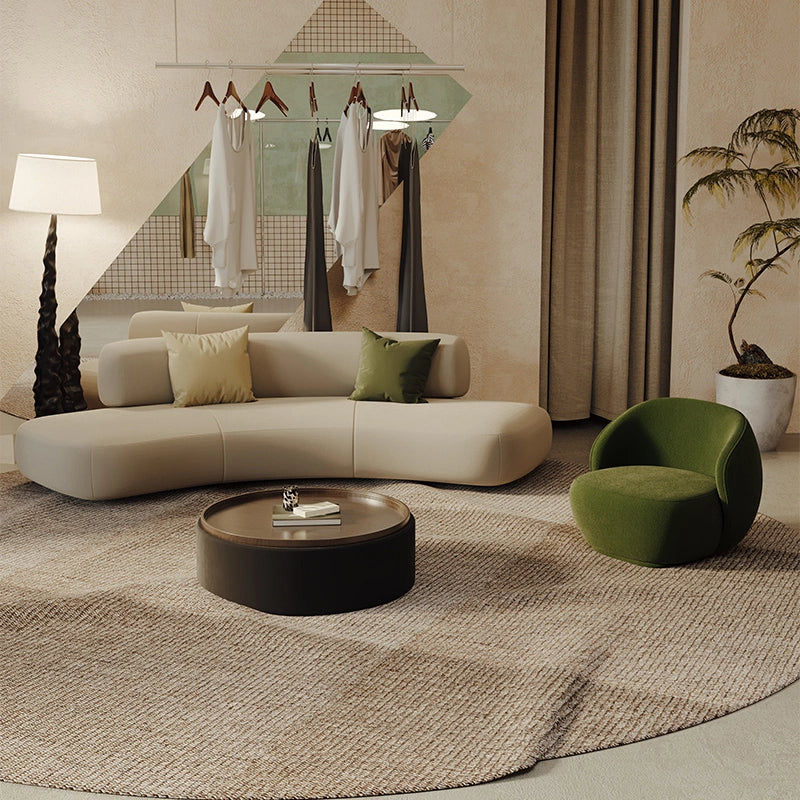 Aihm-Lon Commercial Grade Curved Sofas with Table and Chair for Fitting Room Area Ofiice  67"-91"