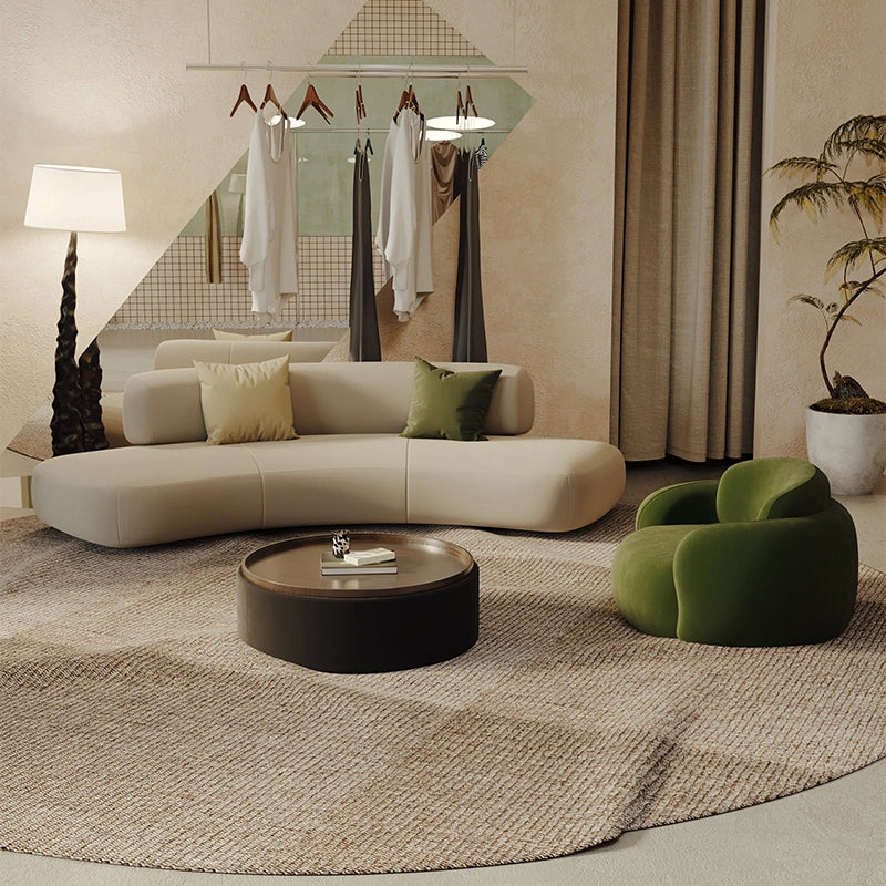 Aihm-Lon Commercial Grade Curved Sofas with Table and Chair for Fitting Room Area Ofiice  67"-91"