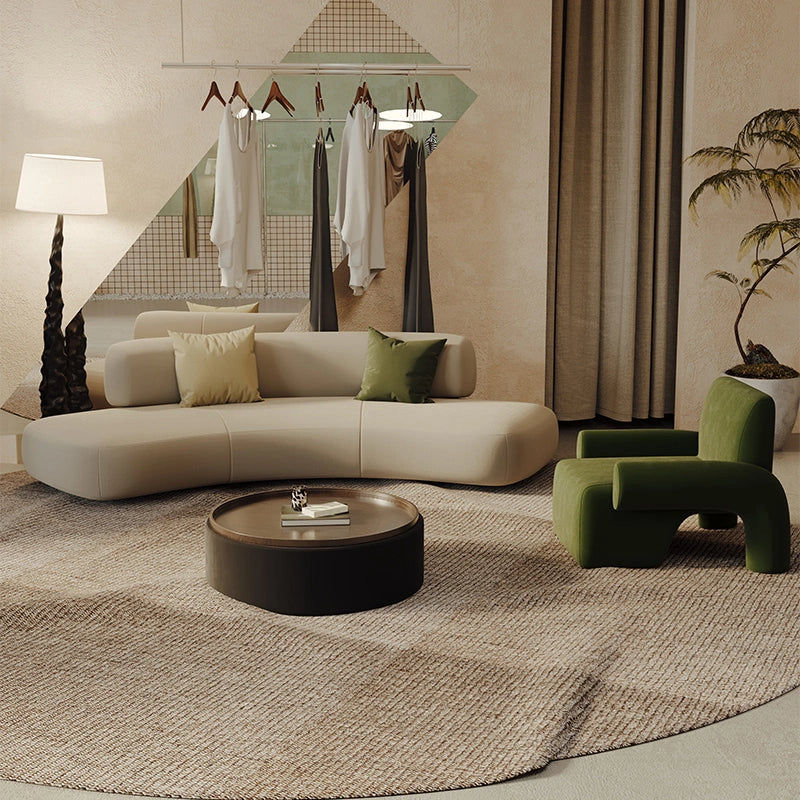 Aihm-Lon Commercial Grade Curved Sofas with Table and Chair for Fitting Room Area Ofiice  67"-91"