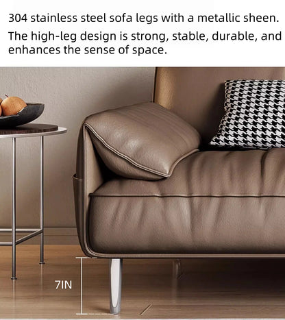 Aihm-Lon Leather Sofa Set with Table Footstool and Chair for Office 67"-120"