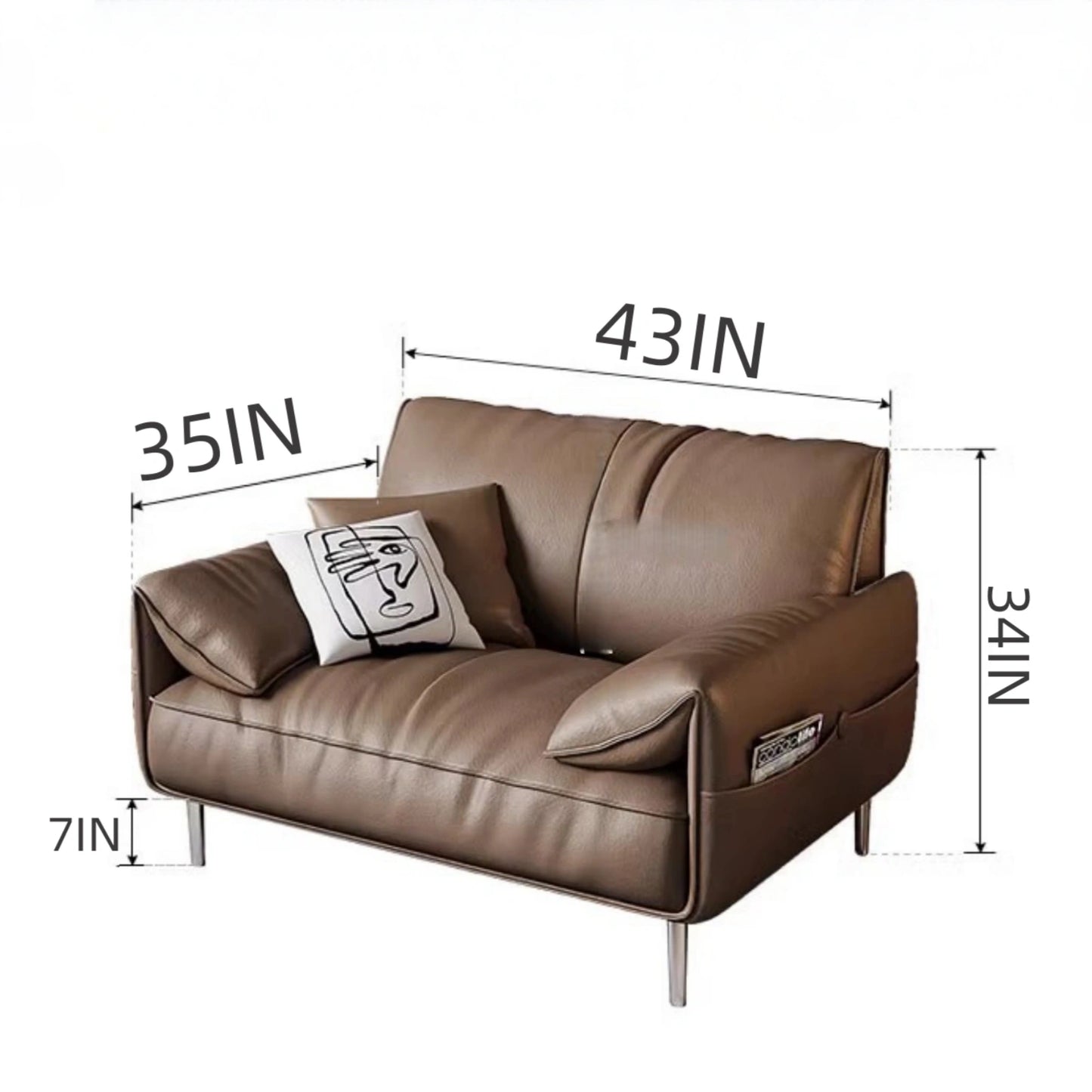 Aihm-Lon Leather Sofa Set with Table Footstool and Chair for Office 67"-120"