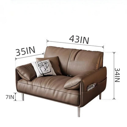 Aihm-Lon Leather Sofa Set with Table Footstool and Chair for Office 67"-120"