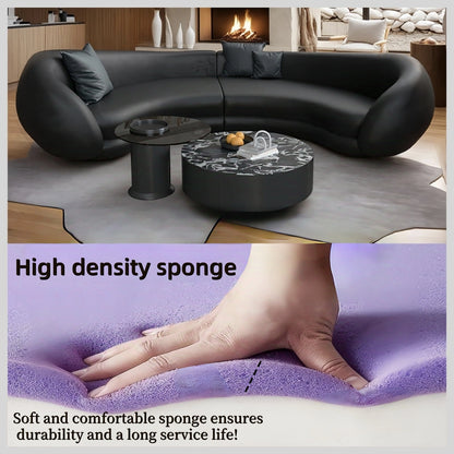 Aihm-Lon Commercial Grade Black Curved Sofa Set with Table and Chair 94"-157"