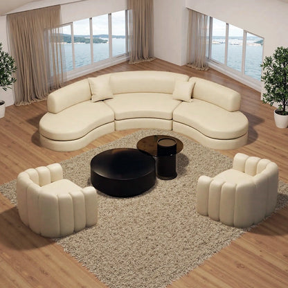 Aihm-Lon Commercial Grade 3 Seater Curved Sectional Sofa Set 118"-177"