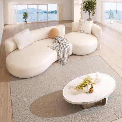 Aihm-Lon Commercial Grade  Sectional Sofa Set with Stool and Coffee Table 94"-142"