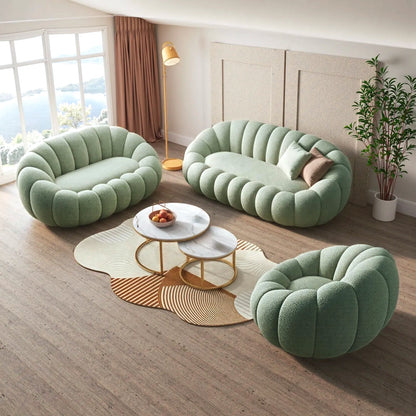 Aihm-Lon Commercial Grade Sofa Set with White Coffee Table and Stool 71"