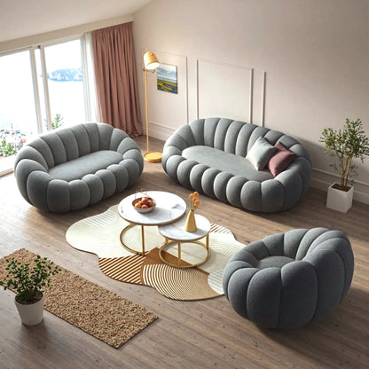 Aihm-Lon Commercial Grade Sofa Set with White Coffee Table and Stool 71"
