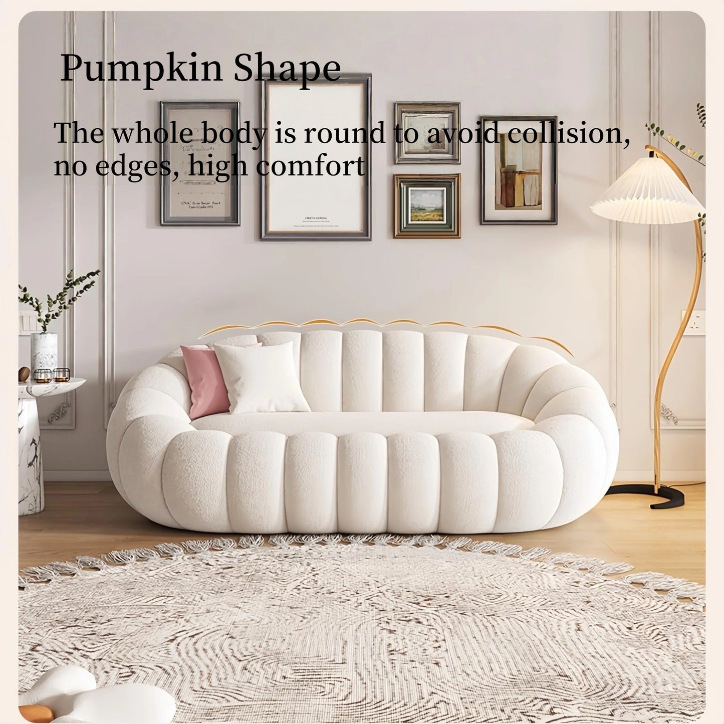 Aihm-Lon Commercial Grade Sofa Set with White Coffee Table and Stool 71"