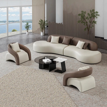 Aihm-Lon Commercial Grade Curved Grey Sofa Set with Table Chair 94"-158"