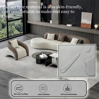 Aihm-Lon Commercial Grade Curved Grey Sofa Set with Table Chair 94"-158"