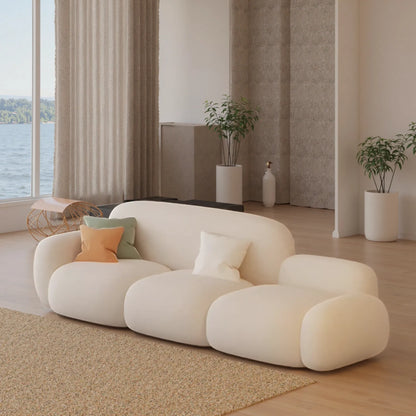 Aihm-Lon Commercial Grade White Sofa Set with Table Chair for Client Seating Area 83"-98"