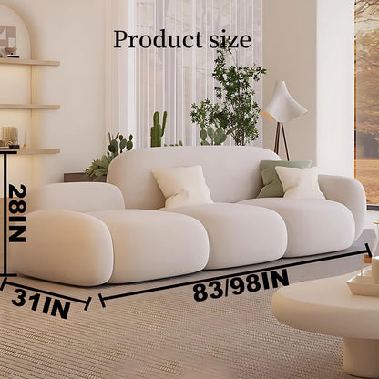 Aihm-Lon Commercial Grade White Sofa Set with Table Chair for Client Seating Area 83"-98"