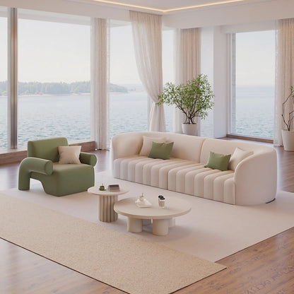 Aihm-Lon Commercial Grade  Leather Sofa Set with Table Chair 87"-120"