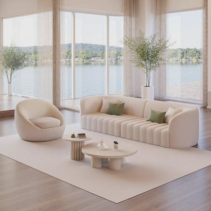 Aihm-Lon Commercial Grade  Leather Sofa Set with Table Chair 87"-120"