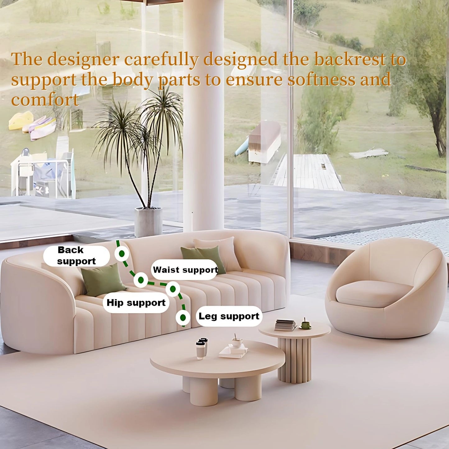 Aihm-Lon Commercial Grade  Leather Sofa Set with Table Chair 87"-120"