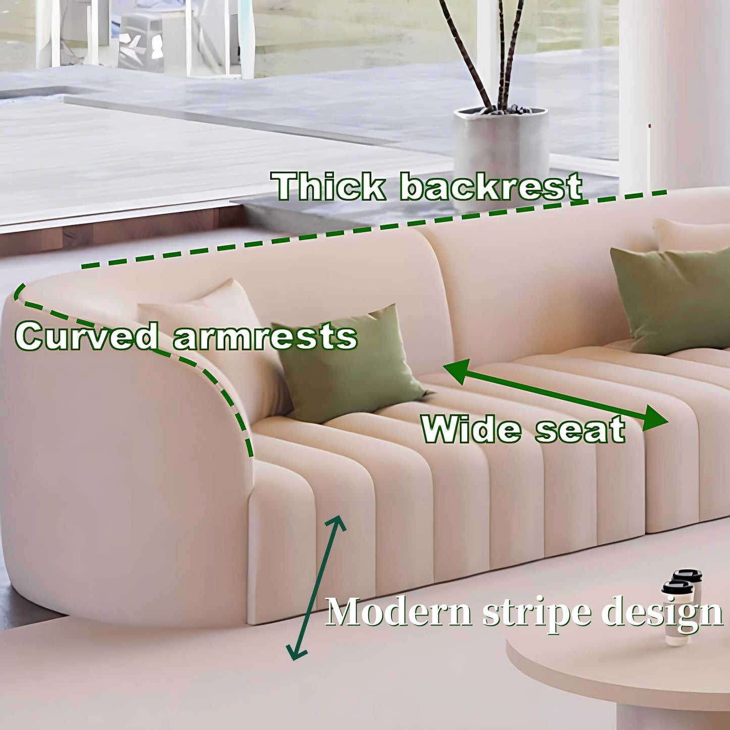 Aihm-Lon Commercial Grade  Leather Sofa Set with Table Chair 87"-120"