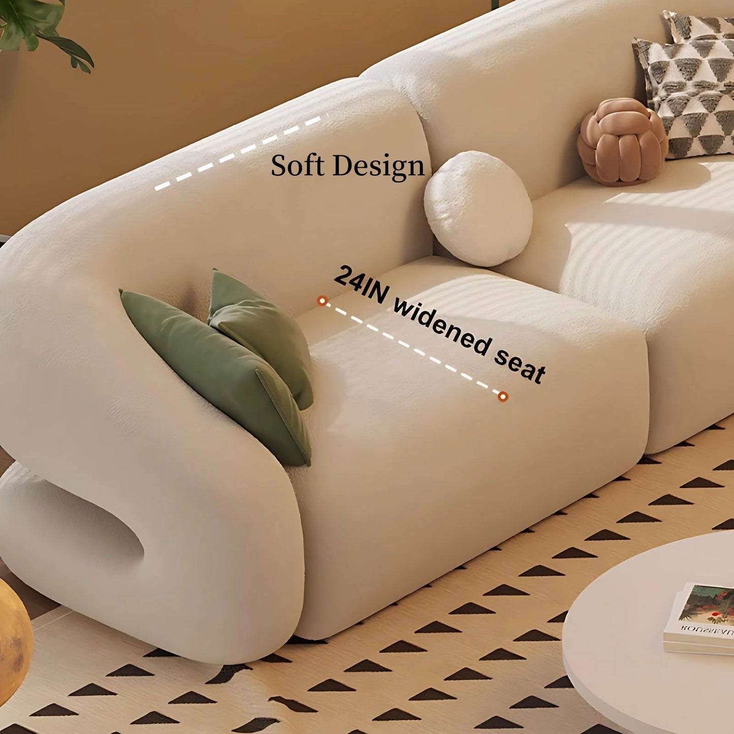 Aihm-Lon Commercial Use Curved Sectional Sofa Set with Chair and Table 94.5"