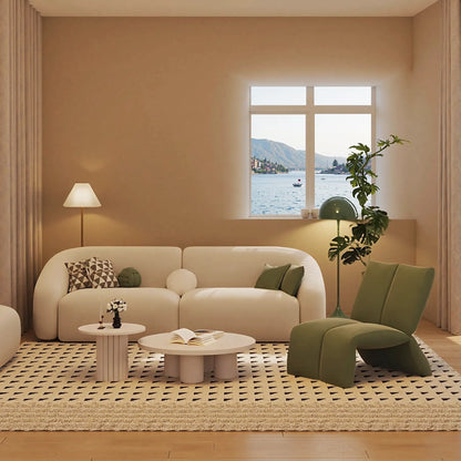 Aihm-Lon Commercial Use Curved Sectional Sofa Set with Chair and Table 94.5"