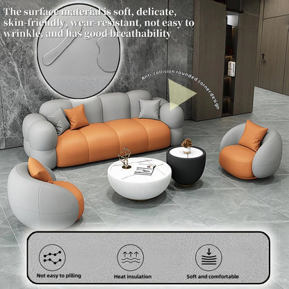 Aihm-Lon Commercial Use Grey Sofa Set with Stool and Coffee Tables for Reception Area 63"-102"