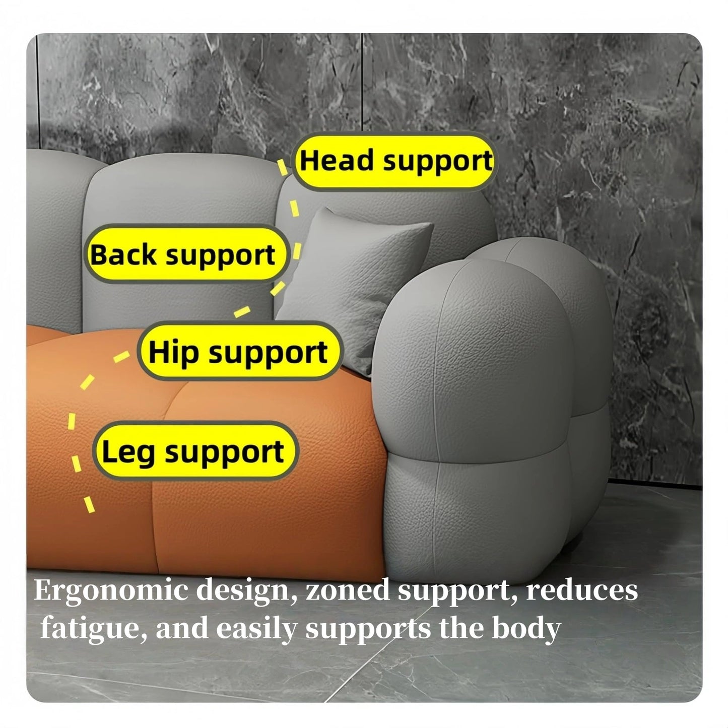 Aihm-Lon Commercial Use Grey Sofa Set with Stool and Coffee Tables for Reception Area 63"-102"