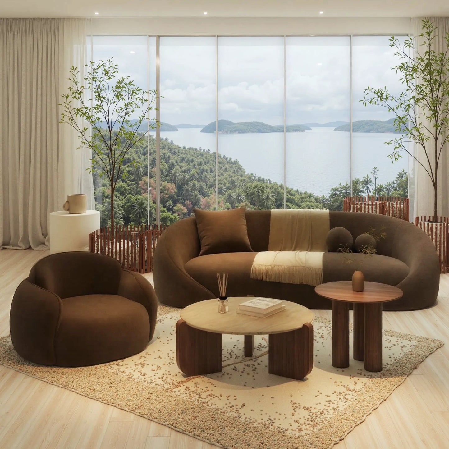 Aihm-Lon Commercial Grade sofa Set with Wood Coffee Table and Chair 67"-94"