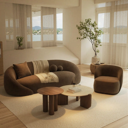 Aihm-Lon Commercial Grade sofa Set with Wood Coffee Table and Chair 67"-94"