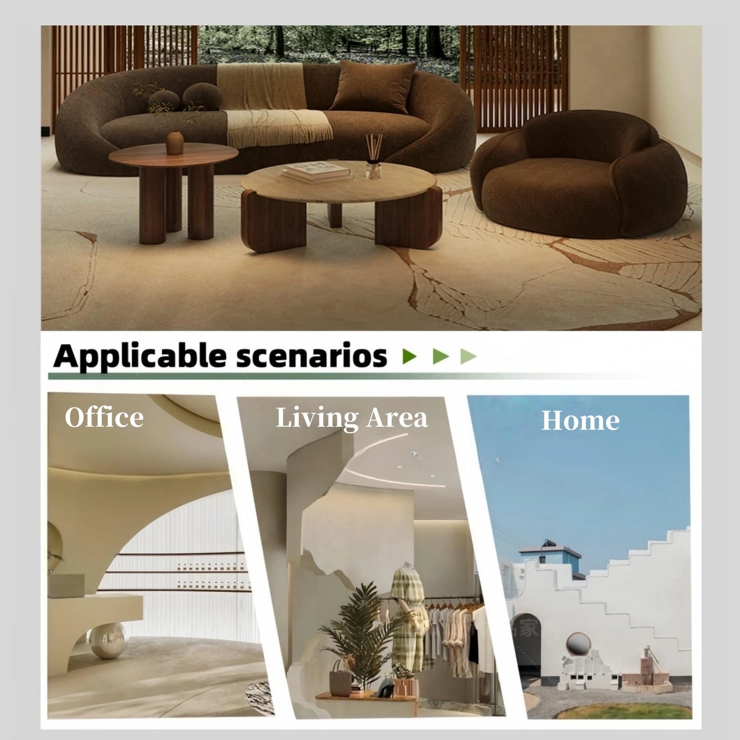 Aihm-Lon Commercial Grade sofa Set with Wood Coffee Table and Chair 67"-94"