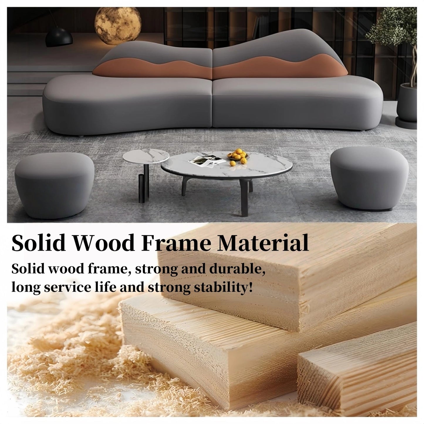 Aihm-Lon Commercial Grade Sofa Set with Stool and Coffee Tables 94"-142"