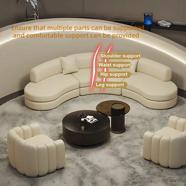 Aihm-Lon Commercial Grade 3 Seater Curved Sectional Sofa Set 118"-177"