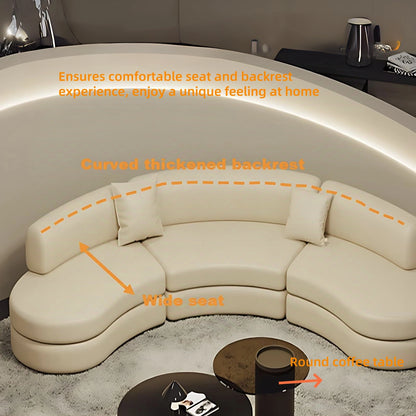 Aihm-Lon Commercial Grade 3 Seater Curved Sectional Sofa Set 118"-177"