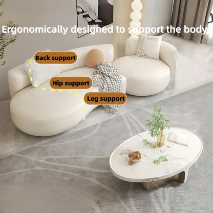 Aihm-Lon Commercial Grade  Sectional Sofa Set with Stool and Coffee Table 94"-142"