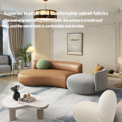 Aihm-Lon Commercial Grade  Sectional Sofa Set with Stool and Coffee Table 94"-142"