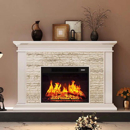 Aihm-Lon Rustic Electric Fireplace Includes Faux Stone Texture 47”