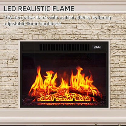 Aihm-Lon Rustic Electric Fireplace Includes Faux Stone Texture 47”