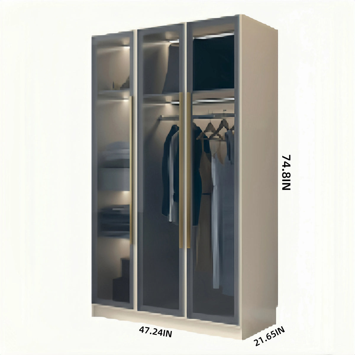 Wardrobe Math Function Aihm-Lon Wardrobes with Multi-Layer Storage Function and Smart Auto-Il ...