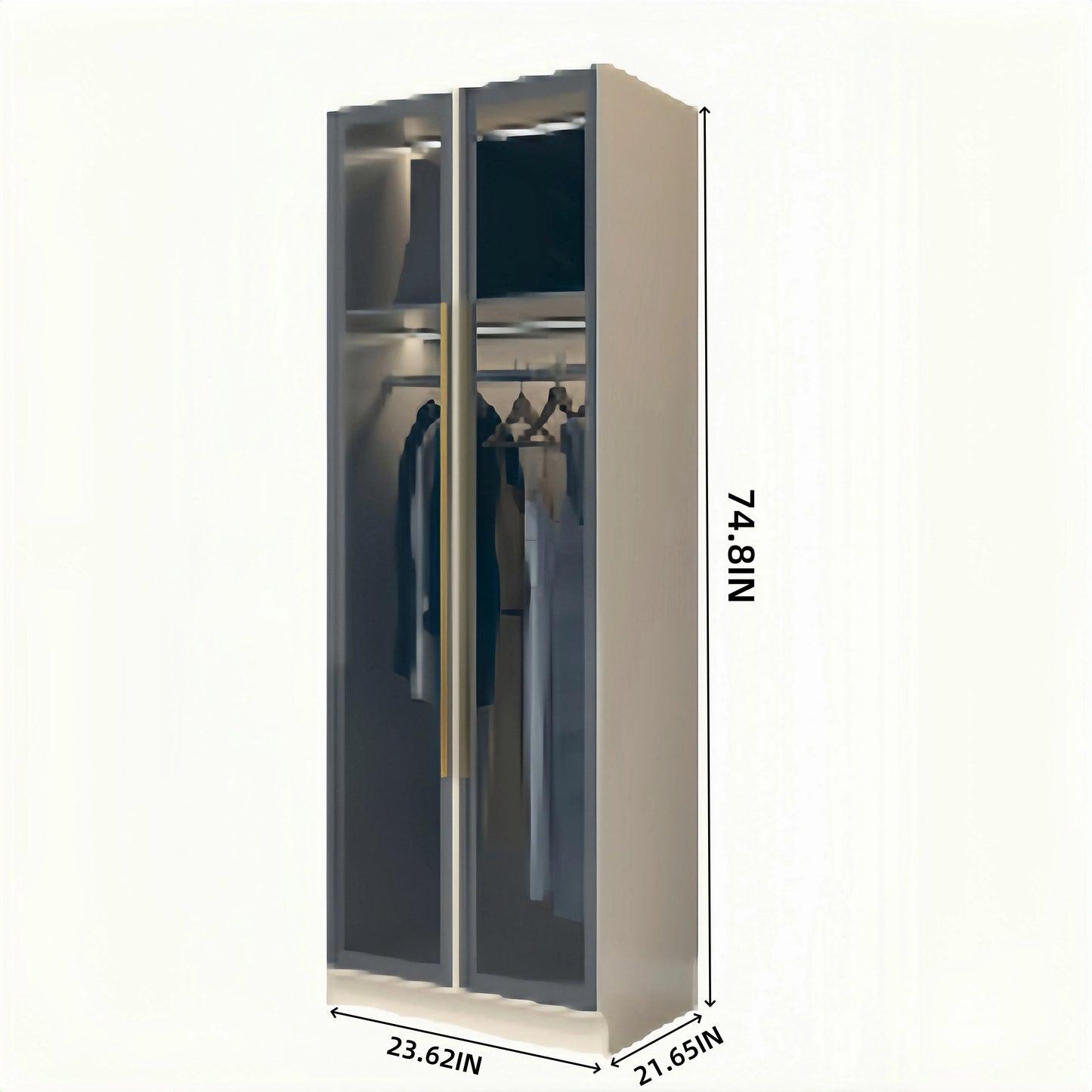 Aihm-Lon Wardrobes with Multi-Layer Storage Function and Smart Auto-Illumination 24"-94"