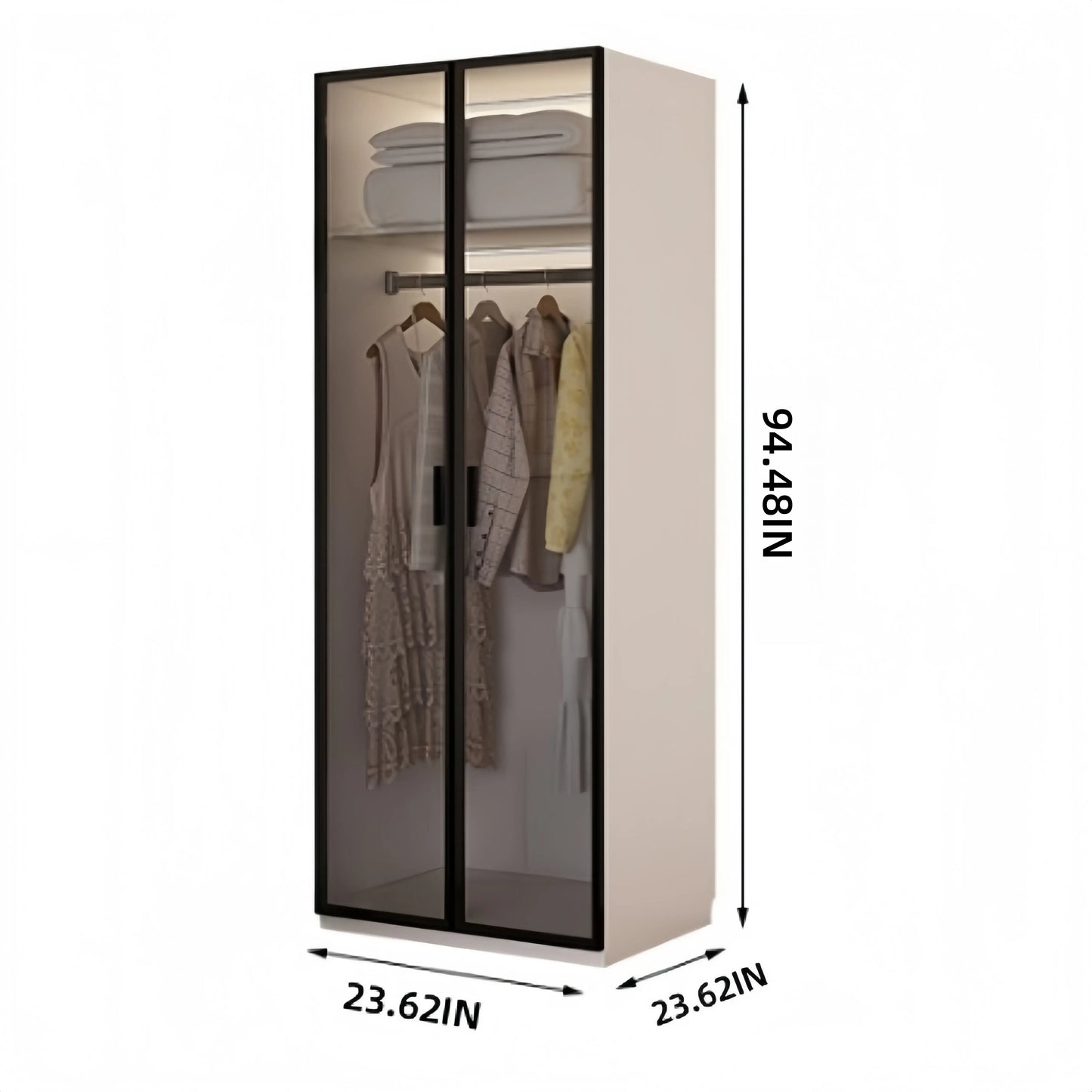 Aihm-Lon Translucent Custom Wardrobe with Smart Lighting and Classification Storage Area 24"-102"