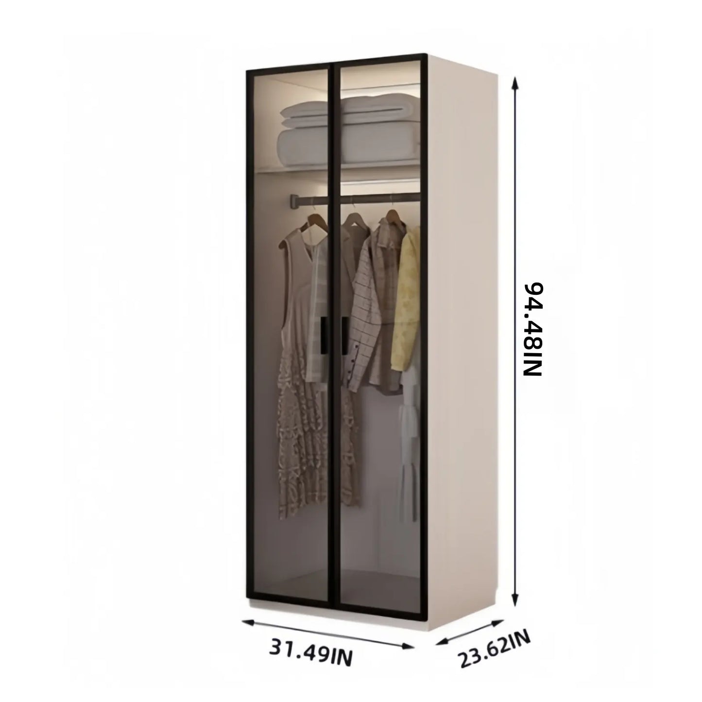 Aihm-Lon Translucent Custom Wardrobe with Smart Lighting and Classification Storage Area 24"-102"