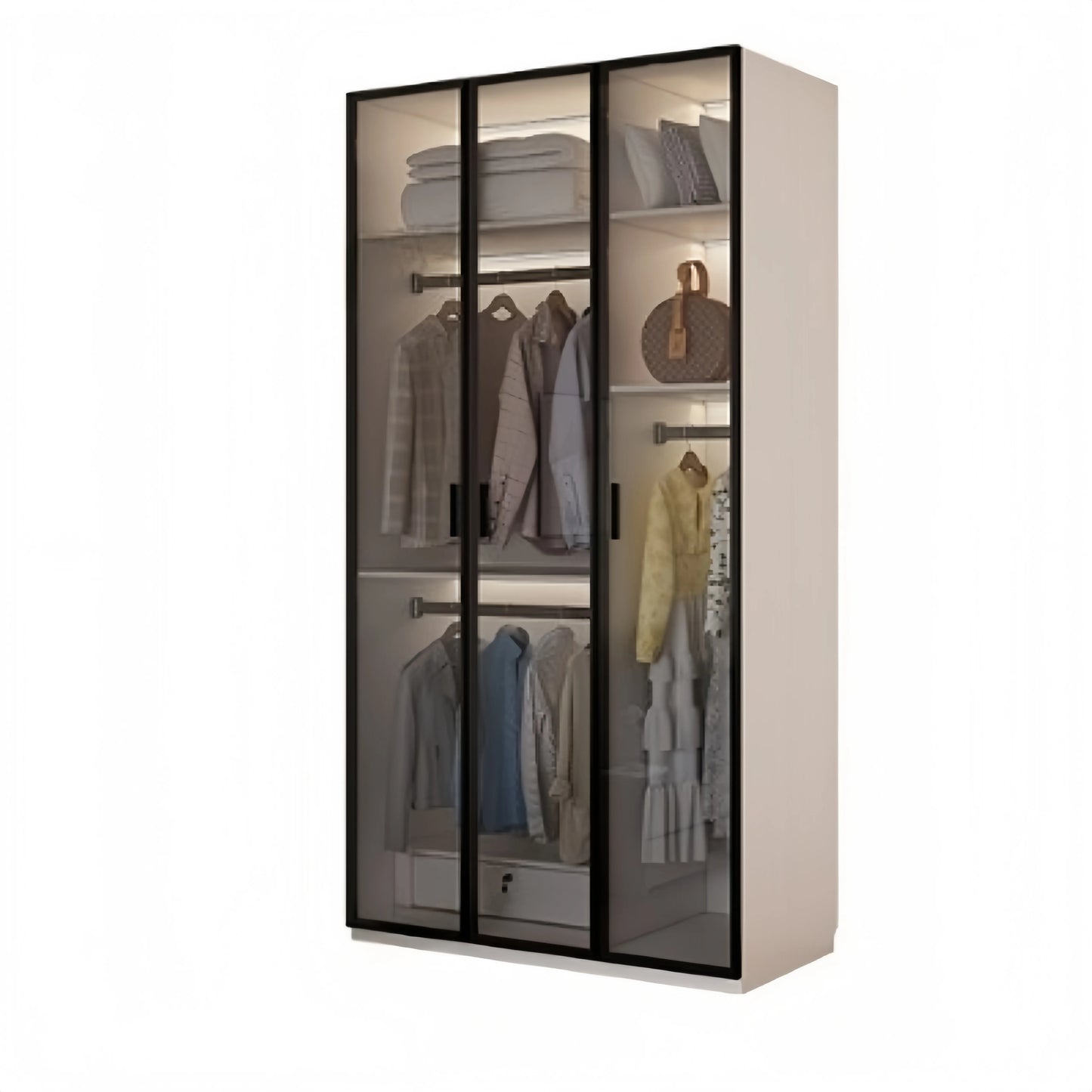 Aihm-Lon Translucent Custom Wardrobe with Smart Lighting and Classification Storage Area 24"-102"