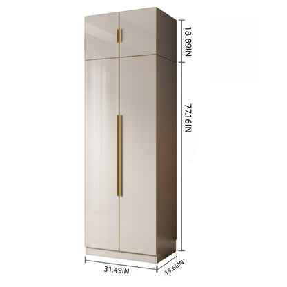 Aihm-Lon Wardrobe with Glass Door Drawers Shelves and Light 63"-95"