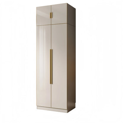 Aihm-Lon Wardrobe with Glass Door Drawers Shelves and Light 63"-95"