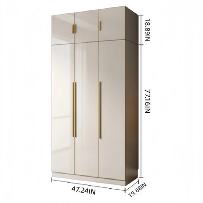 Aihm-Lon Wardrobe with Glass Door Drawers Shelves and Light 63"-95"