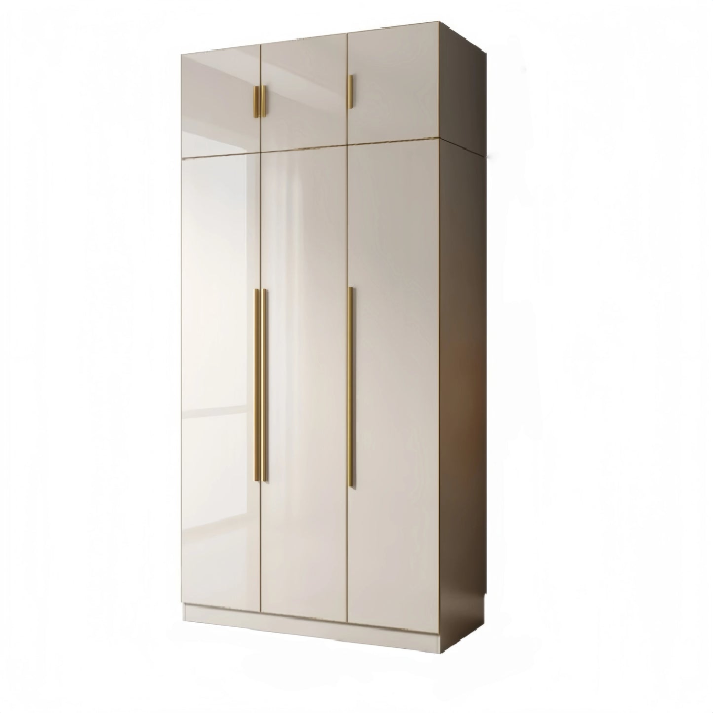 Aihm-Lon Wardrobe with Glass Door Drawers Shelves and Light 63"-95"
