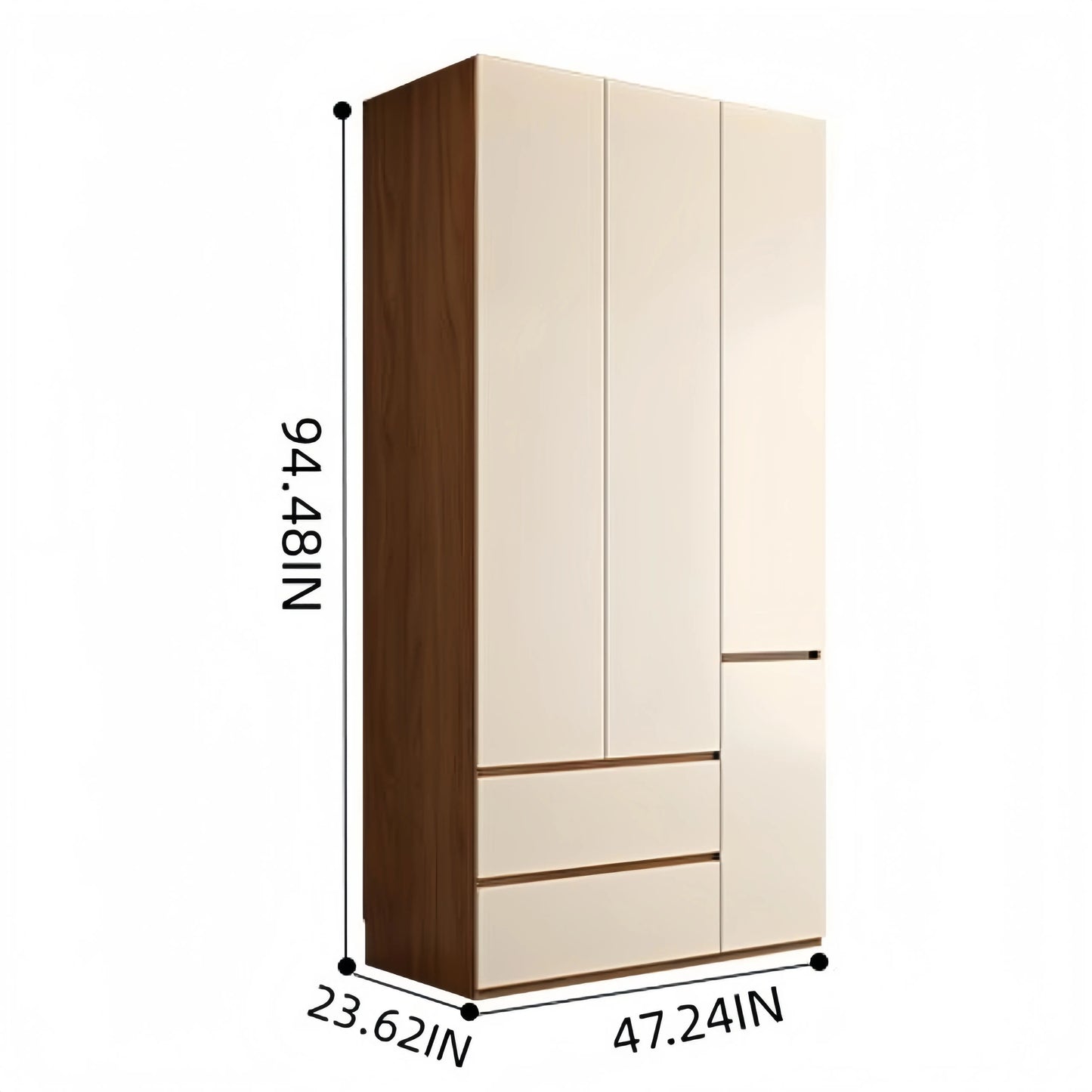 Aihm-Lon Wooden Wardrobe with Multiple Storage Spaces 63"-94"