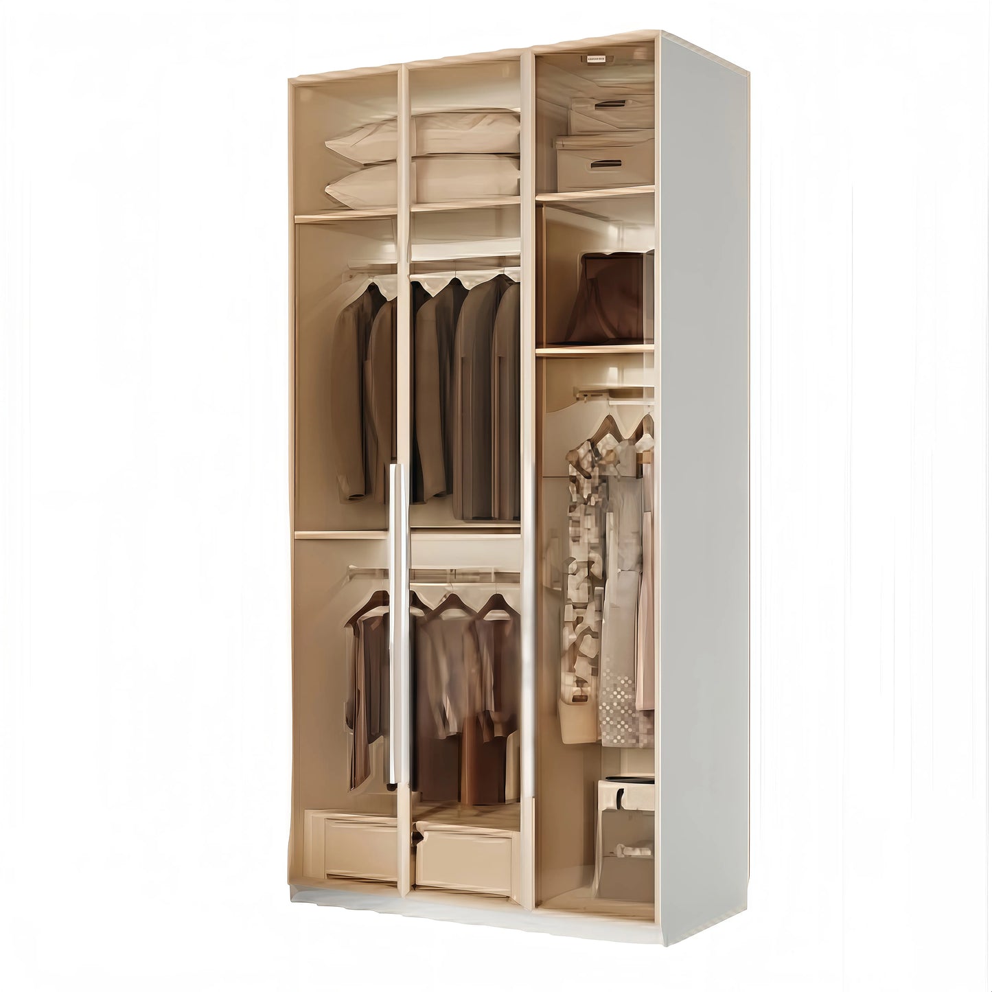 Aihm-Lon Wardrobes with Aluminum Alloy Door Frames Customizable 55"-94"