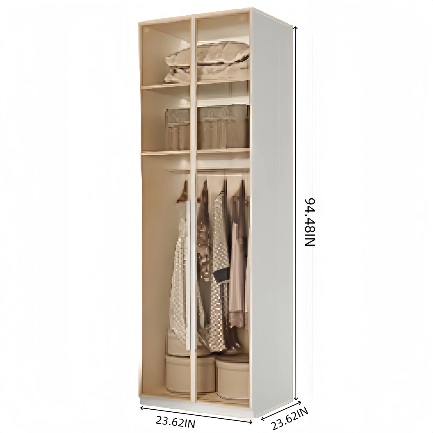 Aihm-Lon Wardrobes with Aluminum Alloy Door Frames Customizable 55"-94"