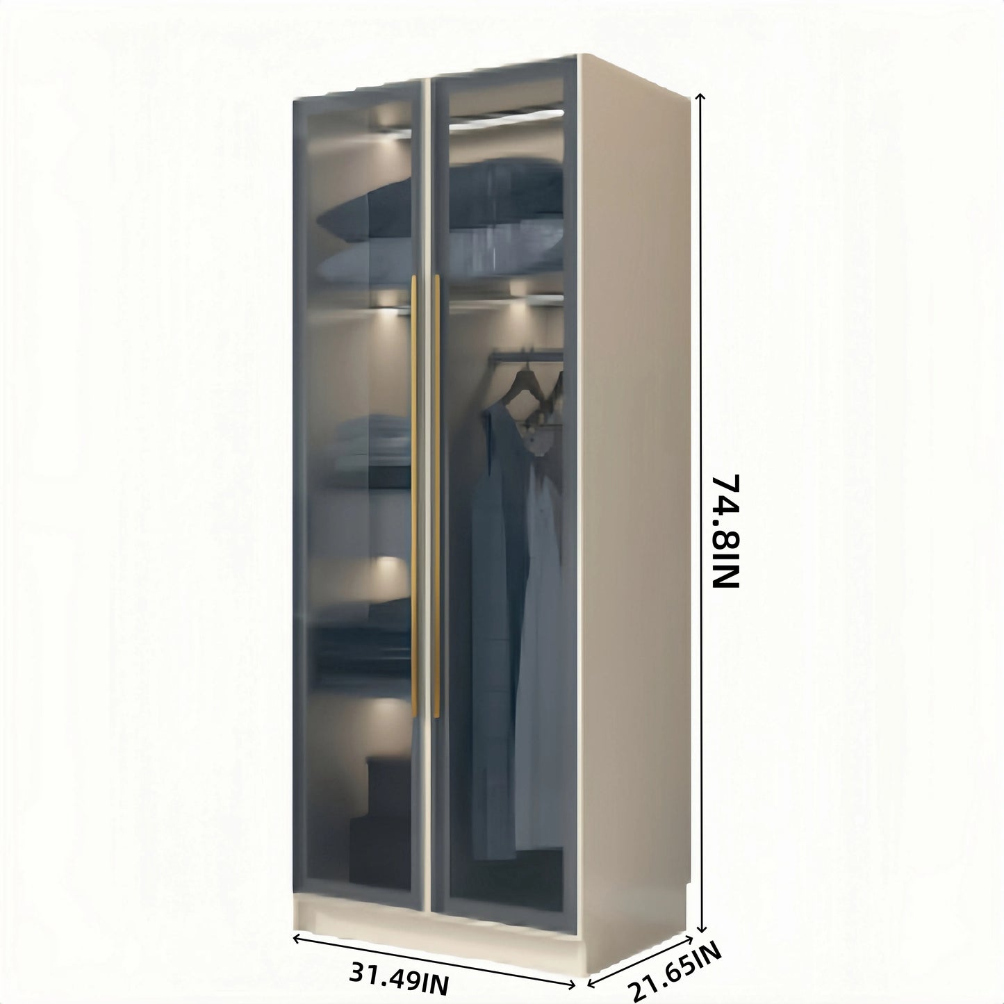 Aihm-Lon Wardrobes with Multi-Layer Storage Function and Smart Auto-Illumination 24"-94"